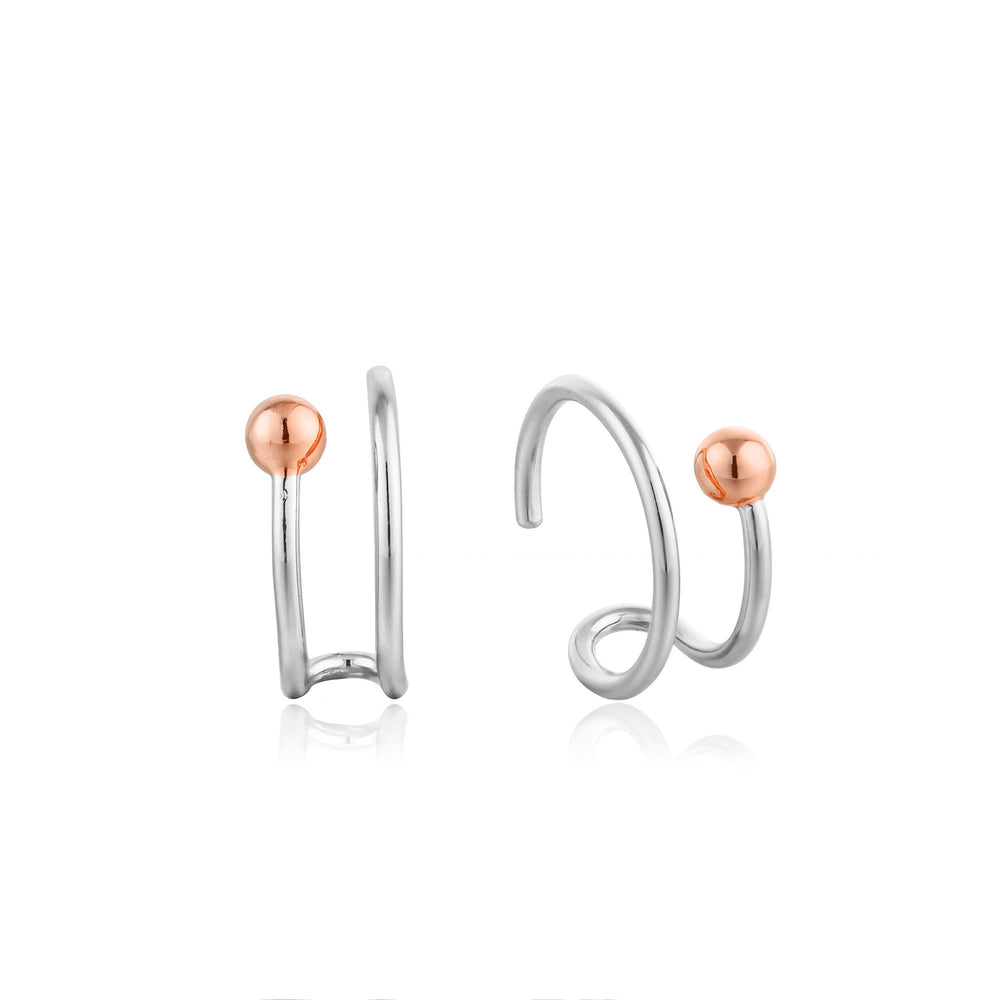 Silver Orbit Twist Earrings