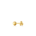 Gold Triple Ball Barbell Single Earring