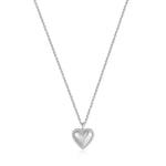 Silver Rope Heart Pendant Necklace