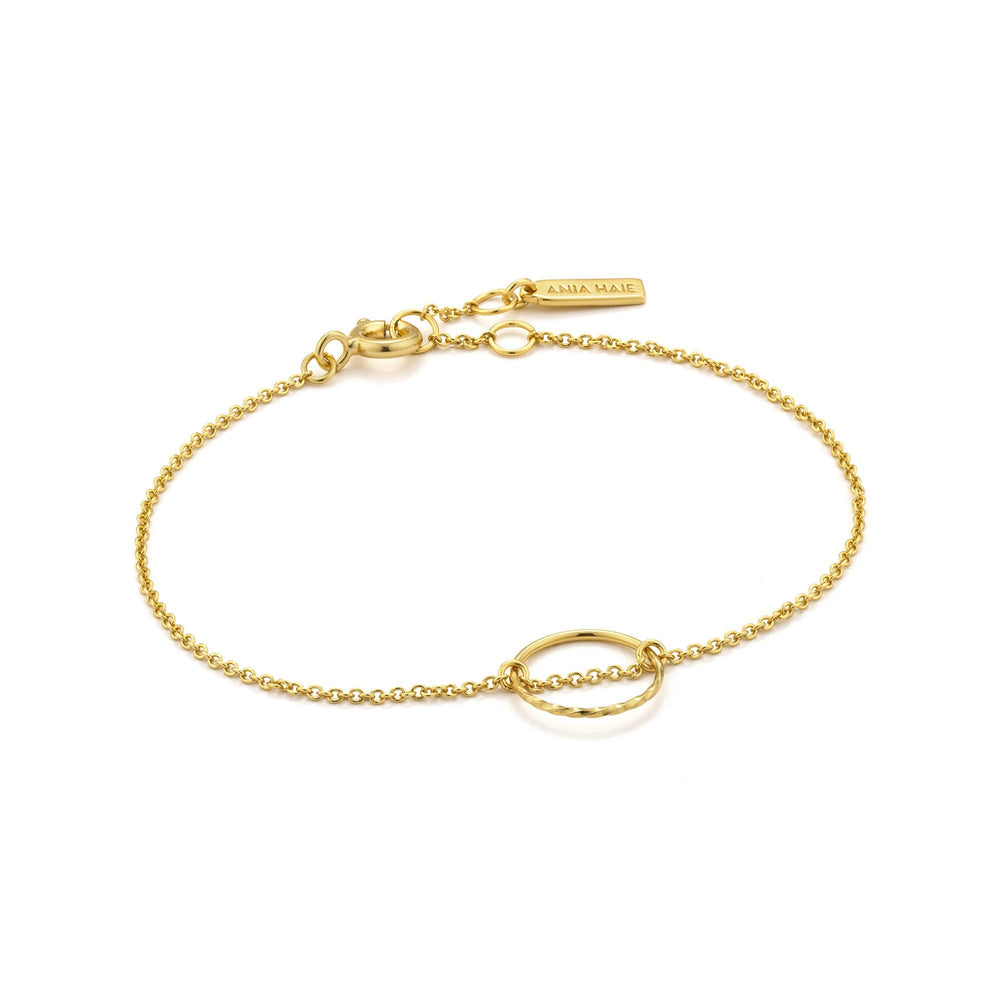 Bracelet circulaire en chaîne torsadée dorée