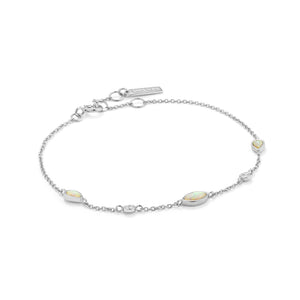 Bracelet en argent couleur opale
