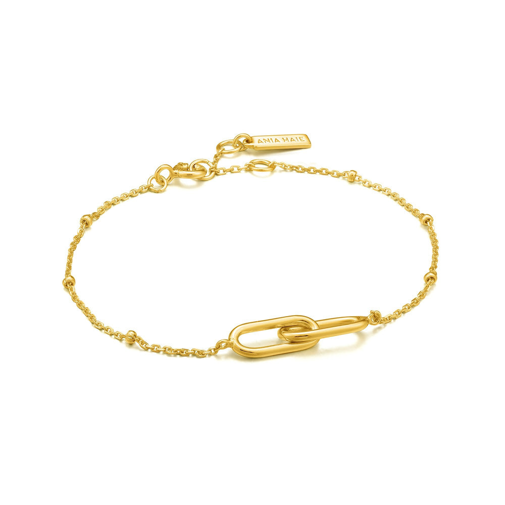 Bracelet de maillons de chaîne en perles d'or