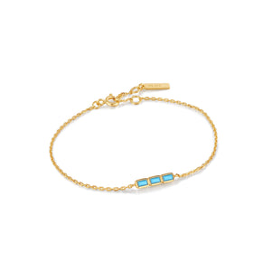 
            
                Load image into Gallery viewer, Gold Turquoise Bar Bracelet
            
        