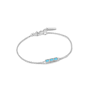 
            
                Load image into Gallery viewer, Silver Turquoise Bar Bracelet
            
        