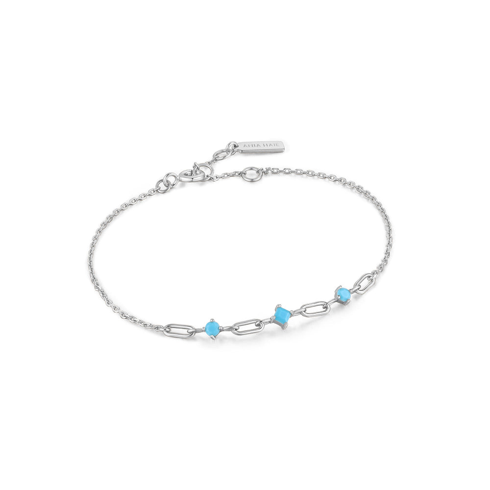 Silver Turquoise Link Bracelet