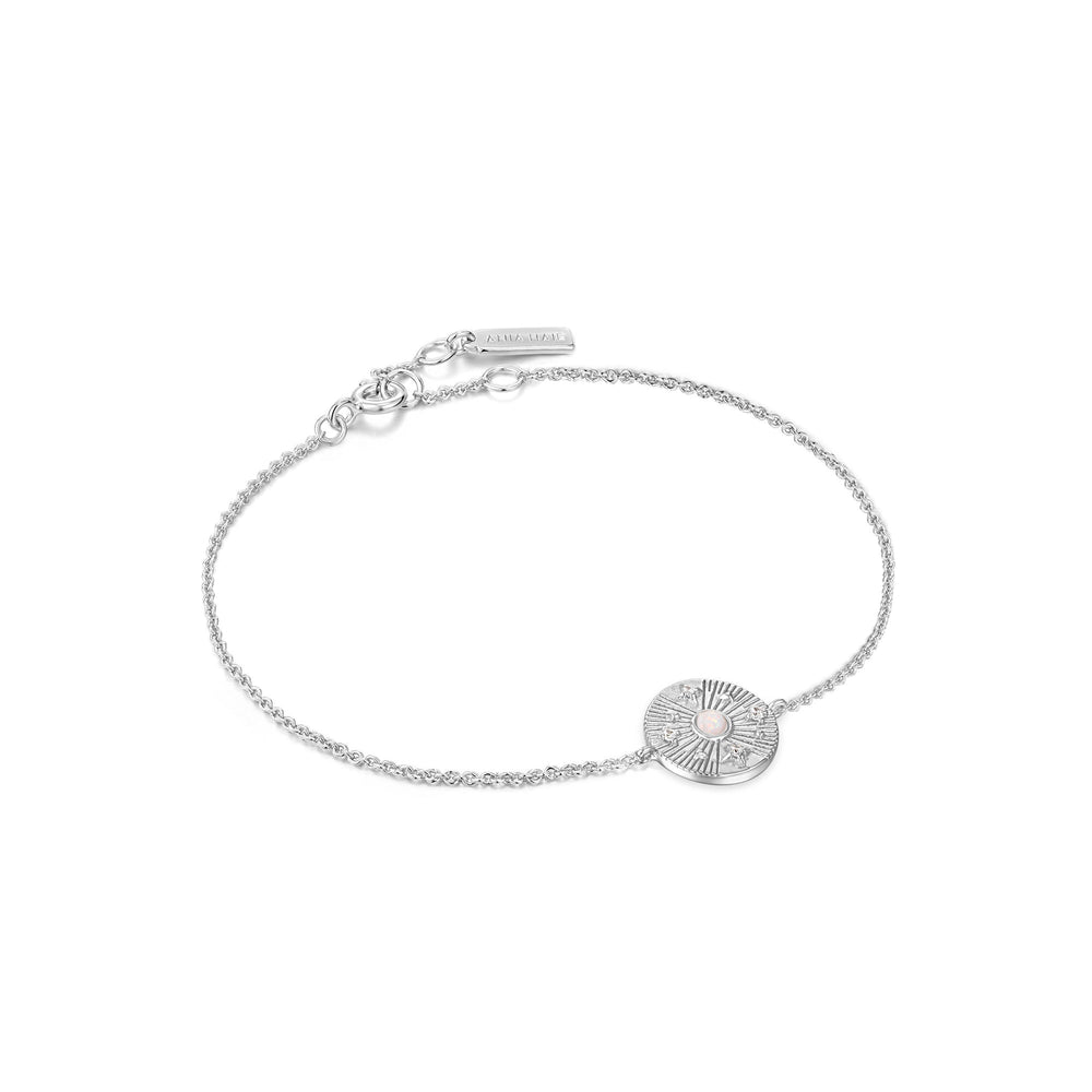 Bracelet en argent avec disques d'opales Kyoto et étoiles dispersées