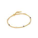 Bracelet en chaîne en or et lapis