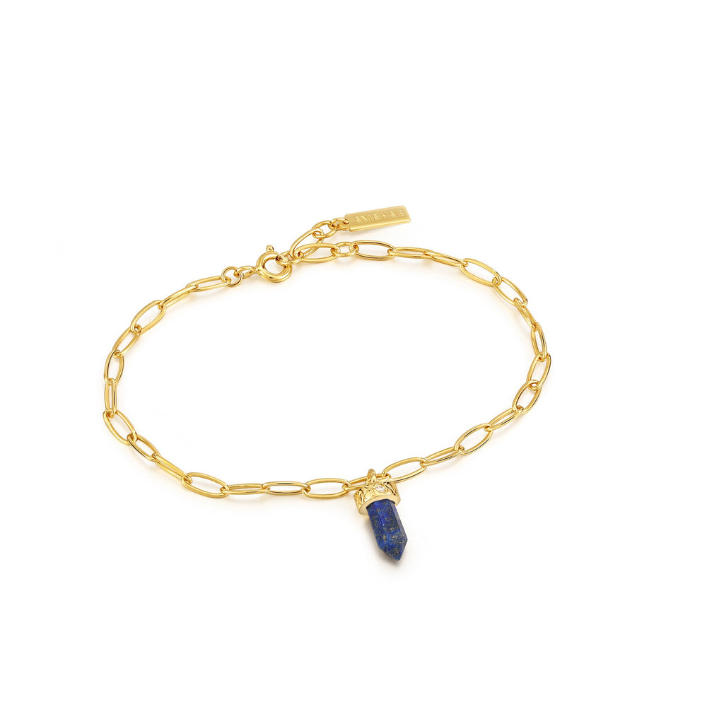 Bracelet pendentif en or et lapis