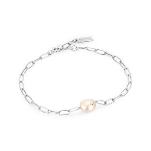 
            
                Load image into Gallery viewer, Silver Pearl Sparkle Chunky Chain Bracelet
            
        