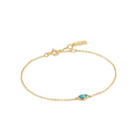 Bracelet de vagues en or et turquoise