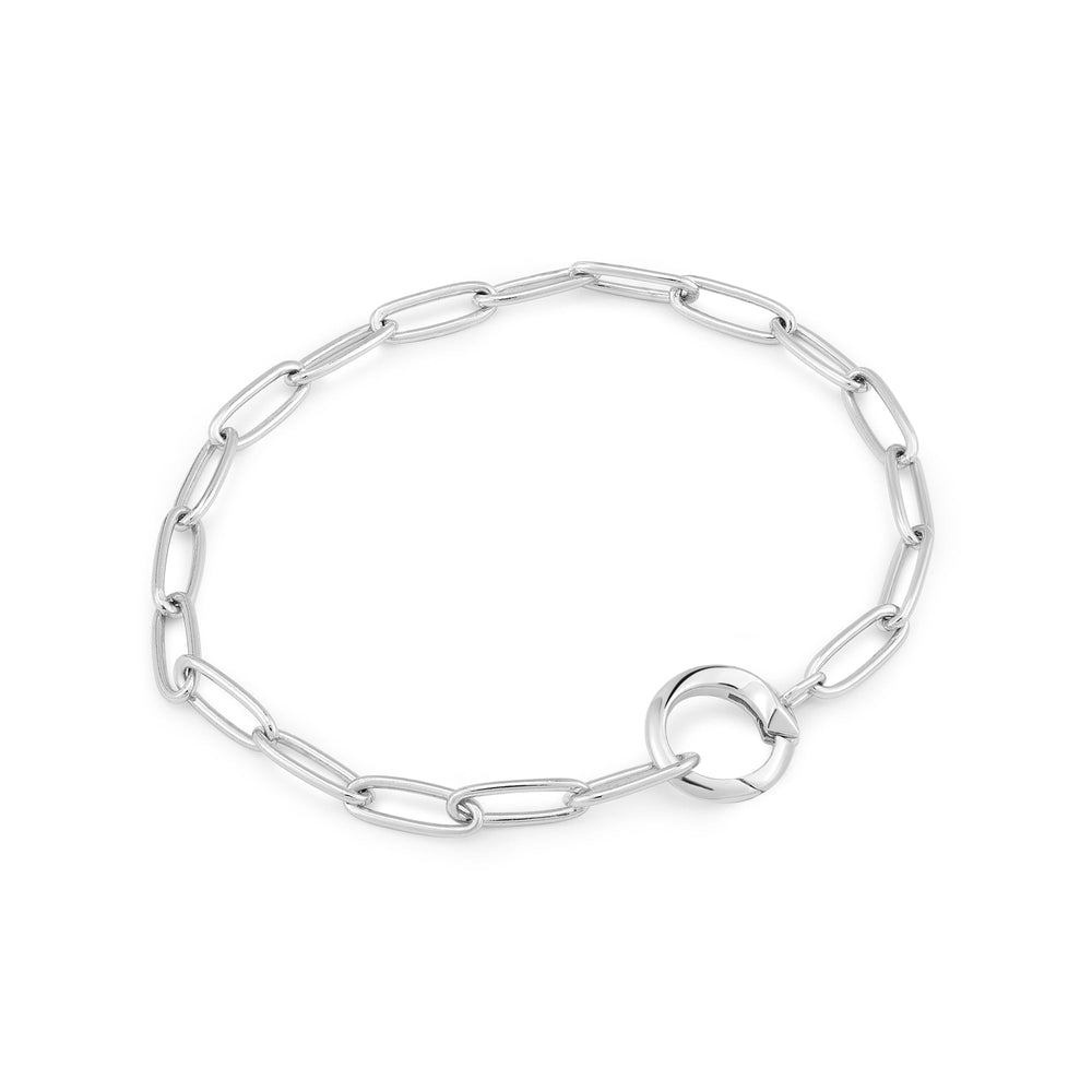 
            
                Load image into Gallery viewer, Silver Link Charm Chain Connector Bracelet
            
        