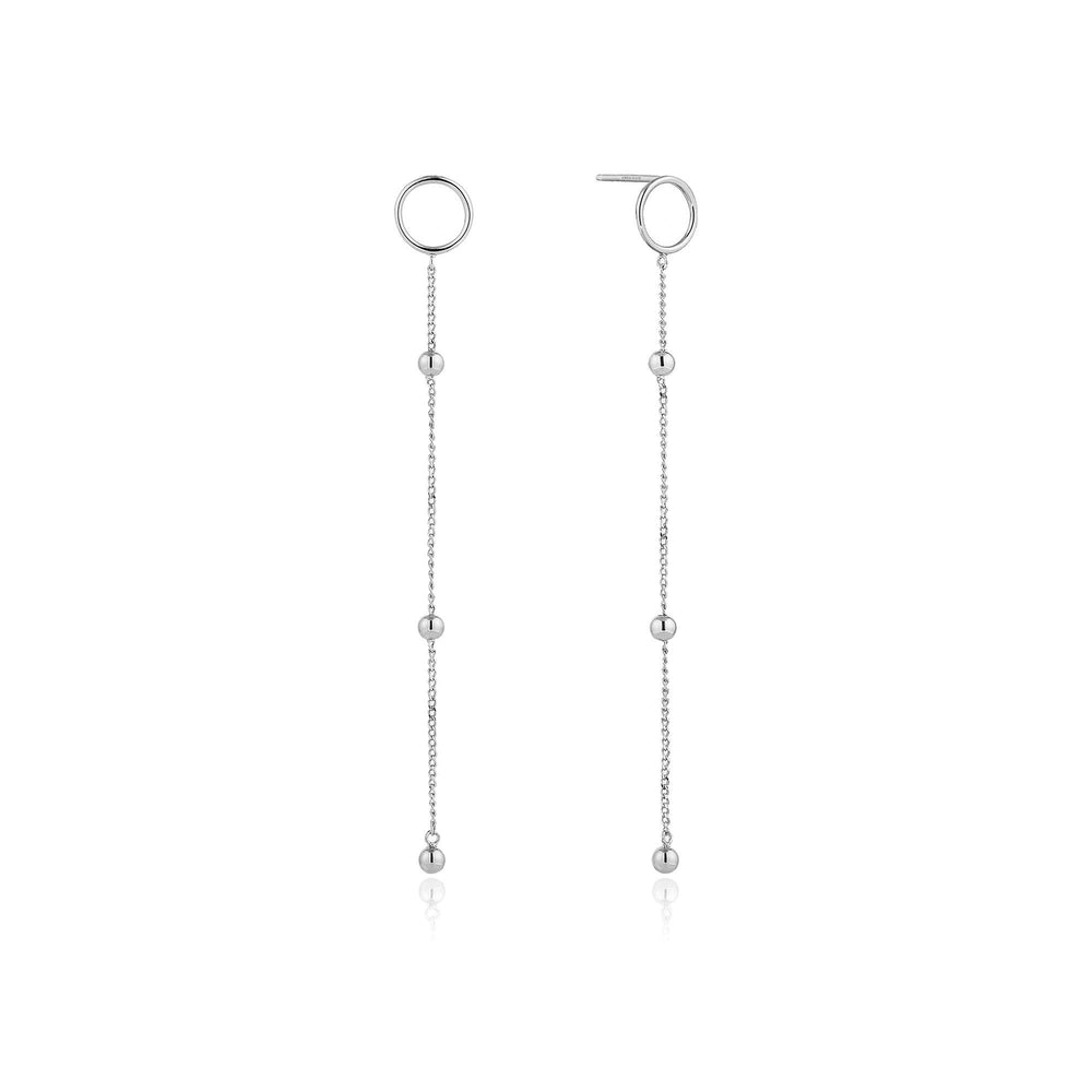
            
                Load image into Gallery viewer, Silver Modern Beaded Drop Earrings
            
        