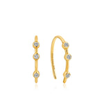 Gold Shimmer Stud Hook Earrings