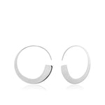 Boucles d'oreilles argentées en forme d'anneau géométrique mince