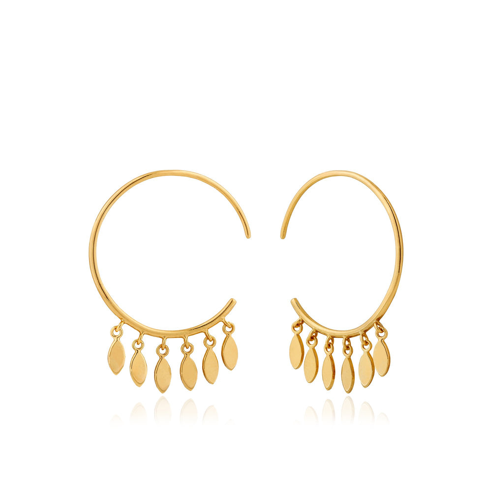 
            
                Load image into Gallery viewer, Gold Multi-Drop Hoop Earrings
            
        