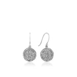 Silver Emblem Hook Earrings