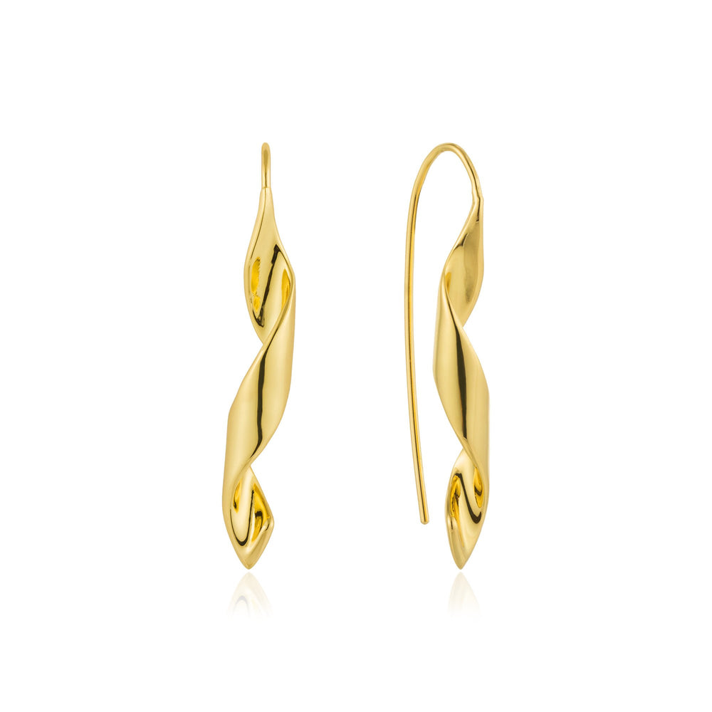 Boucles d'oreilles crochet hélice en or