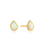 Opal Color Gold Stud Earrings