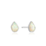 Boucles d'oreilles argentées couleur opale