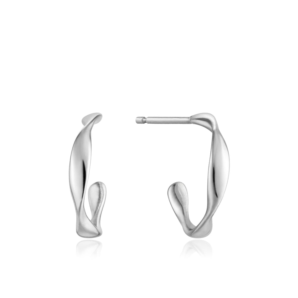 
            
                Load image into Gallery viewer, Silver Twist Mini Hoop Earrings
            
        