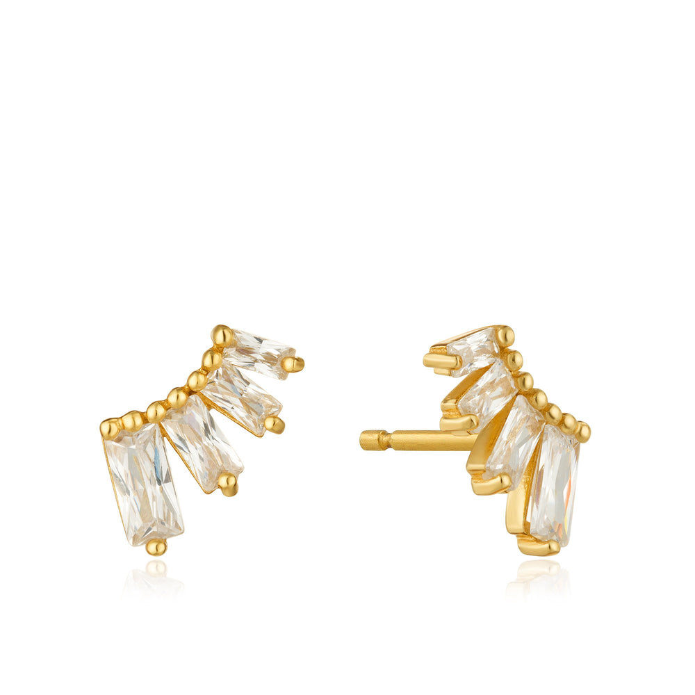 Gold Glow Bar Stud Earrings