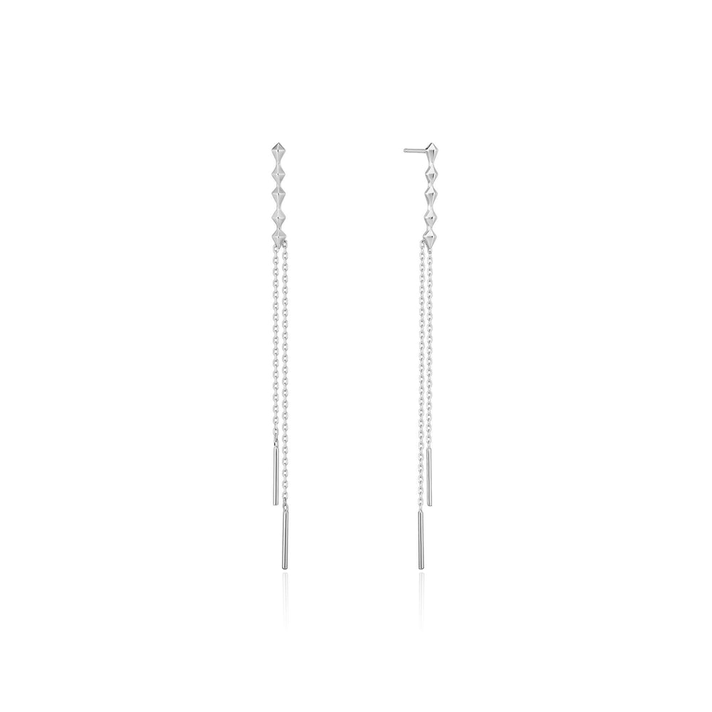 
            
                Load image into Gallery viewer, Silver Spike Double Drop Earrings
            
        