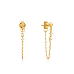 Gold Spike Chain Stud Earrings
