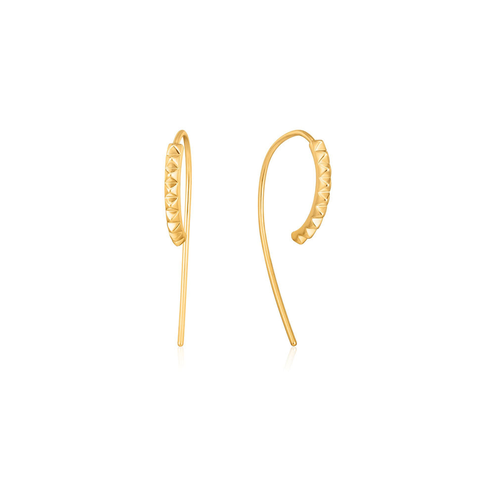 Gold Spike Solid Drop Earrings