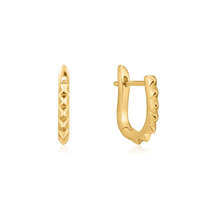 
            
                Load image into Gallery viewer, Gold Spike Huggie Hoop Earrings
            
        