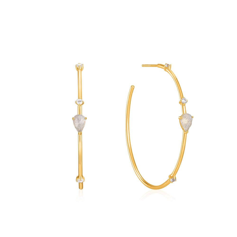 
            
                Load image into Gallery viewer, Gold Midnight Hoop Earrings
            
        