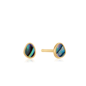 
            
                Load image into Gallery viewer, Gold Tidal Abalone Stud Earrings
            
        