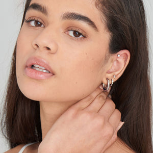 Silver Kyoto Opal Cabochon Barbell Single Earring