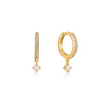 Boucles d'oreilles joncs Kyoto Opal Drop Gold Sparkle