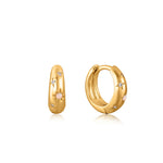 Boucles d'oreilles Opale Kyoto Huggie en or étoilé