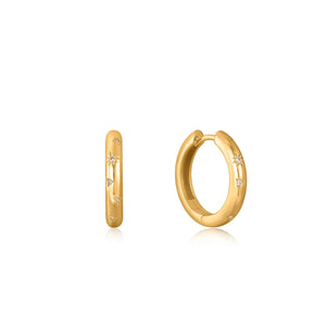 
            
                Load image into Gallery viewer, Gold Scattered Stars Hoop Earrings
            
        