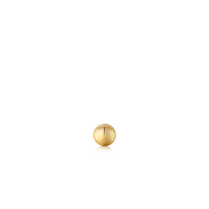 Boucle d'oreille simple en or avec mini-sphère et haltère