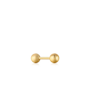 Boucle d'oreille simple en forme de sphère en or