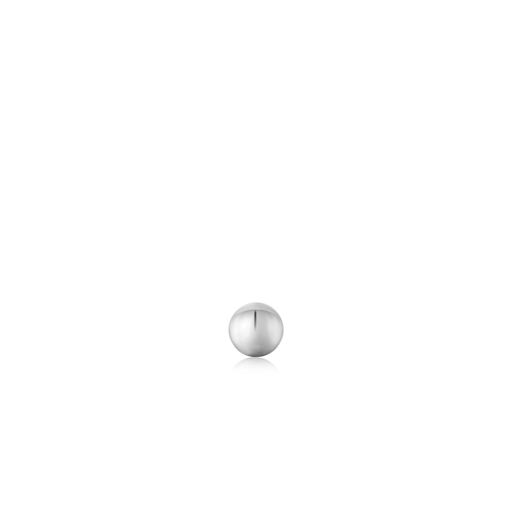 Boucle d'oreille simple en forme de sphère en argent