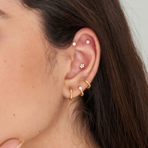 Gold Smooth Huggie Hoop Earrings
