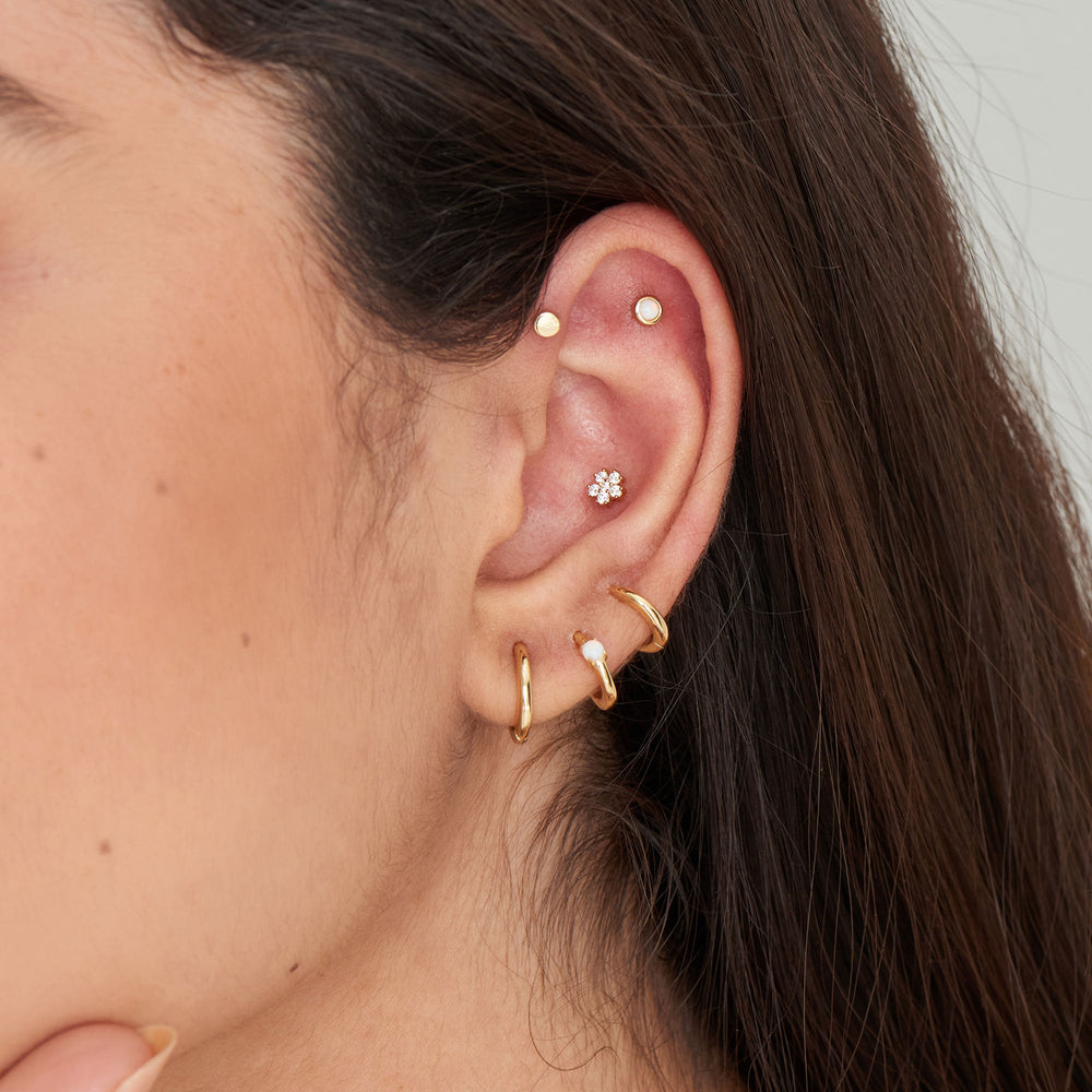 Gold Smooth Mini Huggie Hoop Earrings