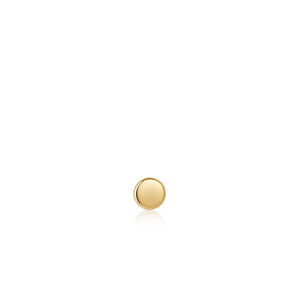 Gold Disc Barbell Single Earring