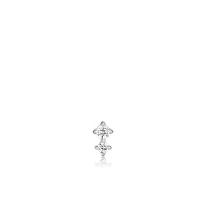 
            
                Load image into Gallery viewer, Silver Double Sparkle Barbell Single Earring
            
        