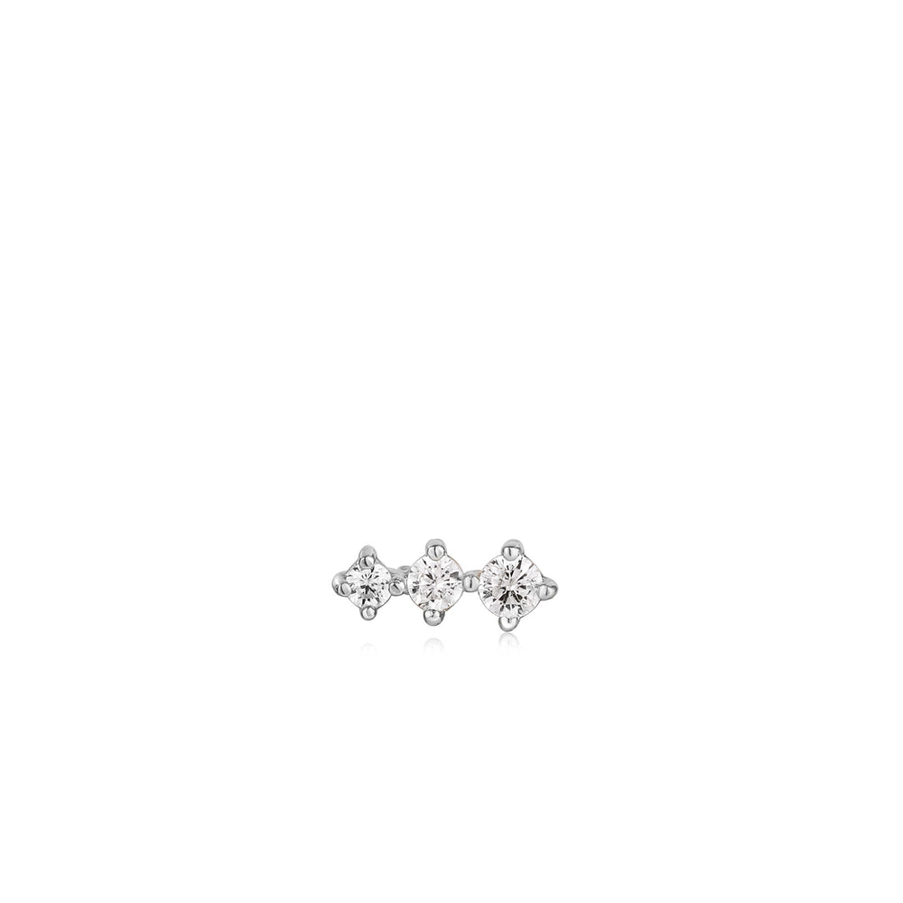 
            
                Load image into Gallery viewer, Silver Sparkle Crawler Barbell Single Earring
            
        