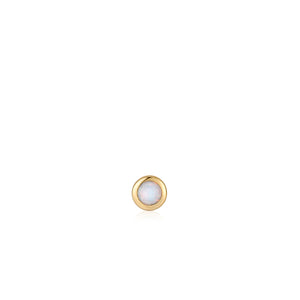 
            
                Load image into Gallery viewer, Gold Kyoto Opal Bezel Barbell Single Earring
            
        
