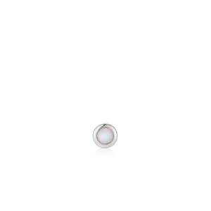 Silver Kyoto Opal Bezel Barbell Single Earring