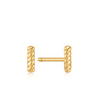 Gold Rope Bar Stud Earrings