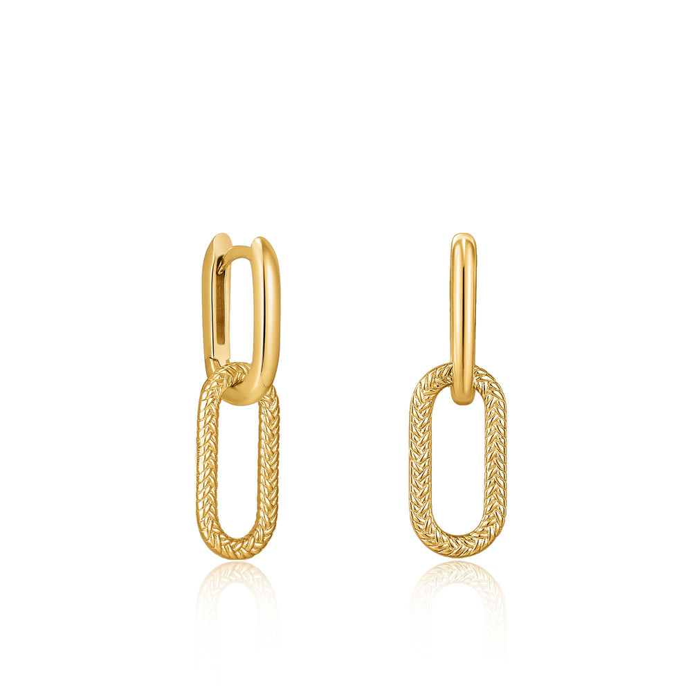 Boucles d'oreilles pendantes ovales en corde d'or