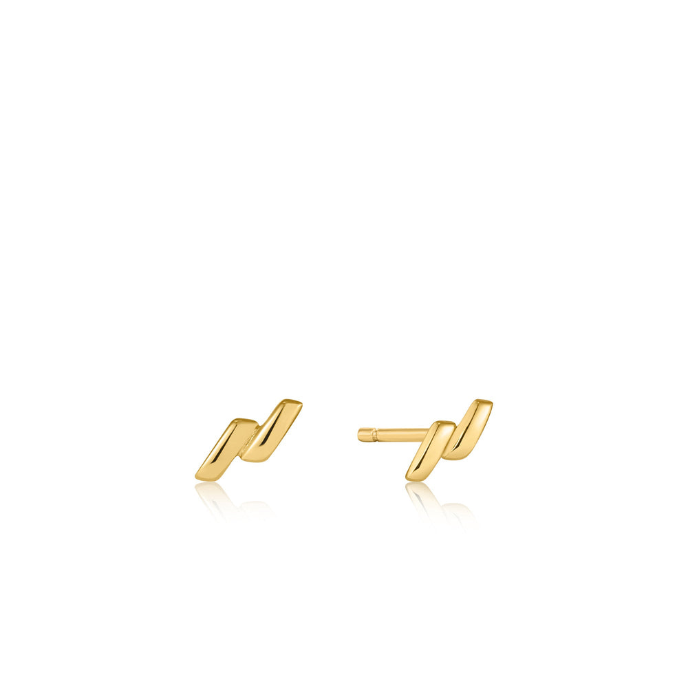 Gold Smooth Twist Stud Earrings