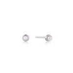 Boucles d'oreilles en argent avec perles cabochons