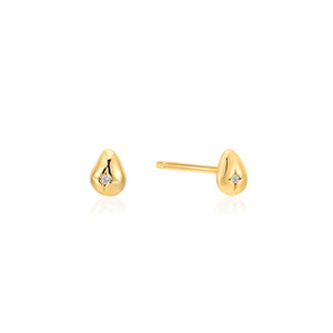 
            
                Load image into Gallery viewer, Gold Pebble Sparkle Stud Earrings
            
        